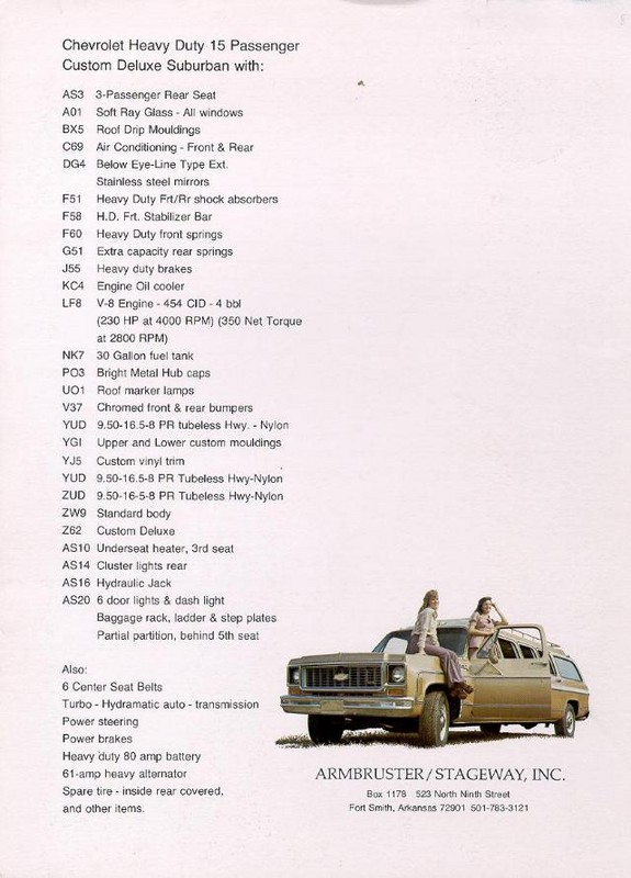 1973 Chevrolet Suburban Limousine Brochure Page 3